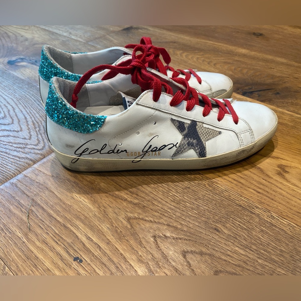 Golden Goose Super Star Classic with glitter heel